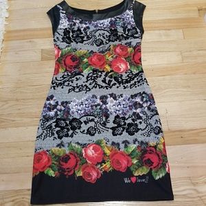 Desigual black and print dress